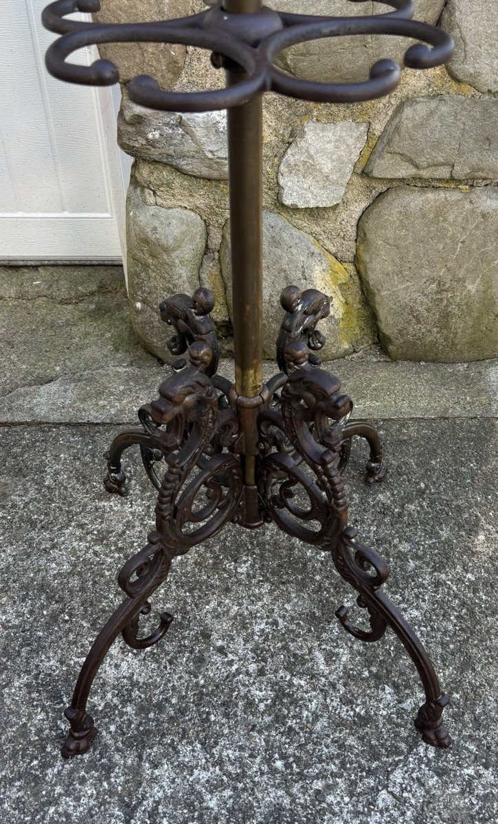 VICTORIAN CAST IRON COAT RACK WITH GRIFFINS | eBay US