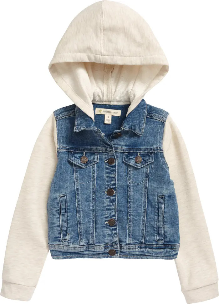 Heart Graphic Hooded Denim Jacket | Nordstrom