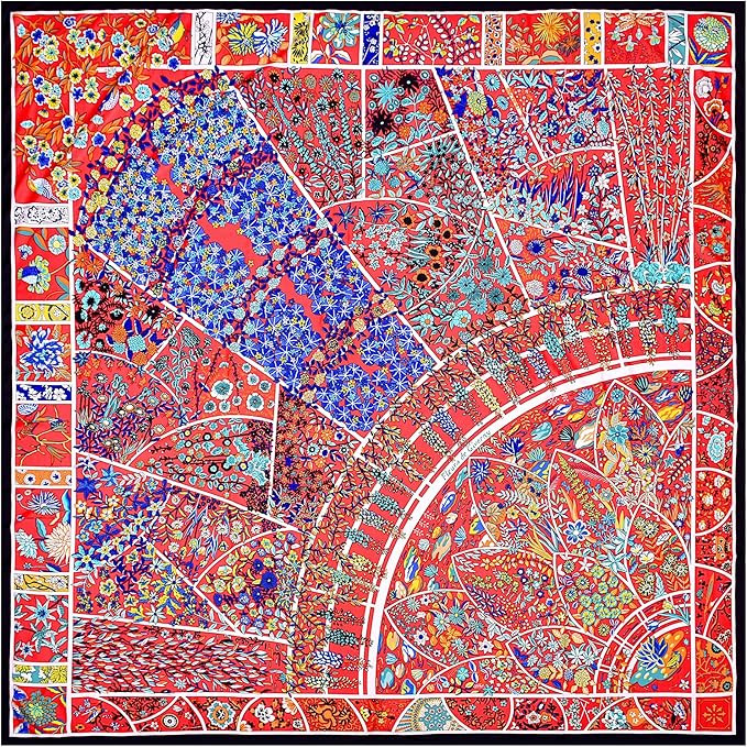 53” Large Head Scarf for Women - Silk Satin Scarf for Hair Wrapping at Night Bandana Square Sca... | Amazon (US)