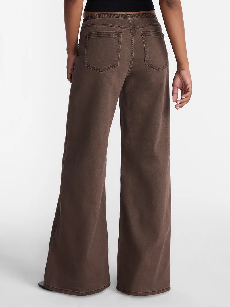 No Boundaries Drawstring Grommet Wide Leg Jean, 32" Inseam, Women's | Walmart (US)