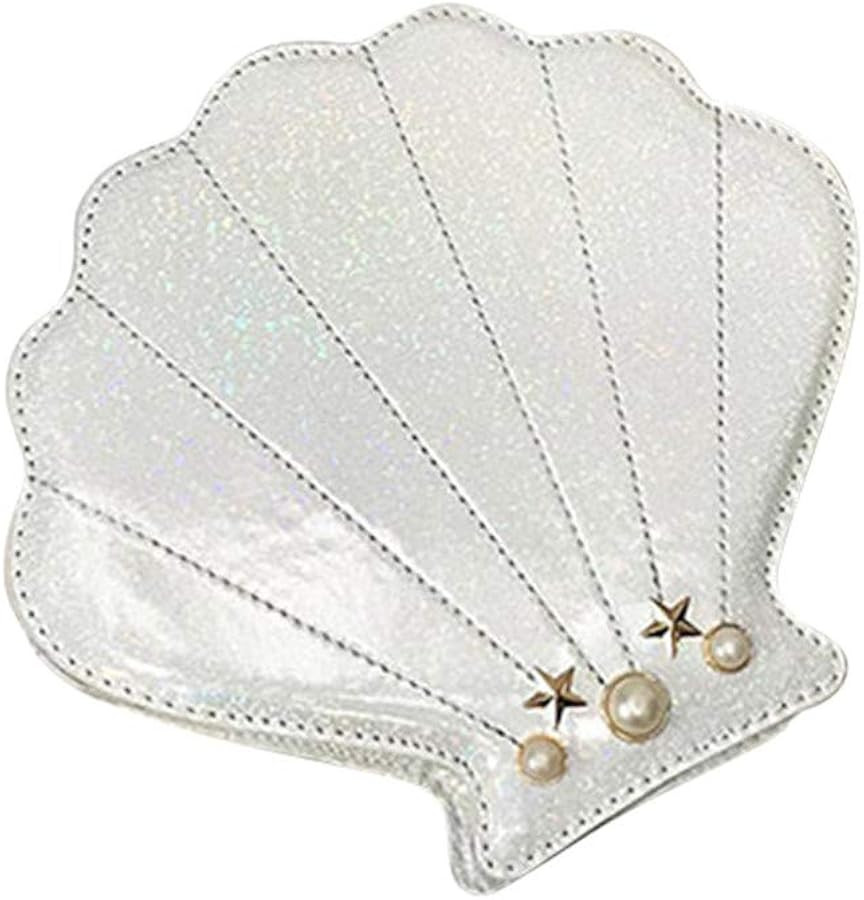 Hologram Laser Shell Shoulder Bags Pearl Cross-body Chain Purse Bags for Womens | Amazon (US)