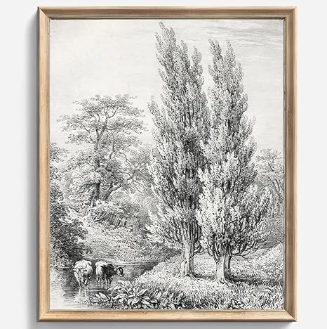 Framed Canvas Wall Art Vintage Decor, Vintage Painting Wall Art Prints, Landscape Wall Art for Li... | Amazon (US)