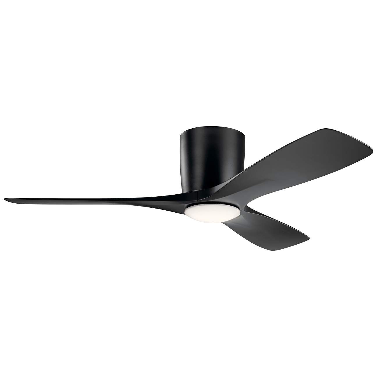 48" Kichler Volos Satin Black Hugger LED Ceiling Fan | Lamps Plus