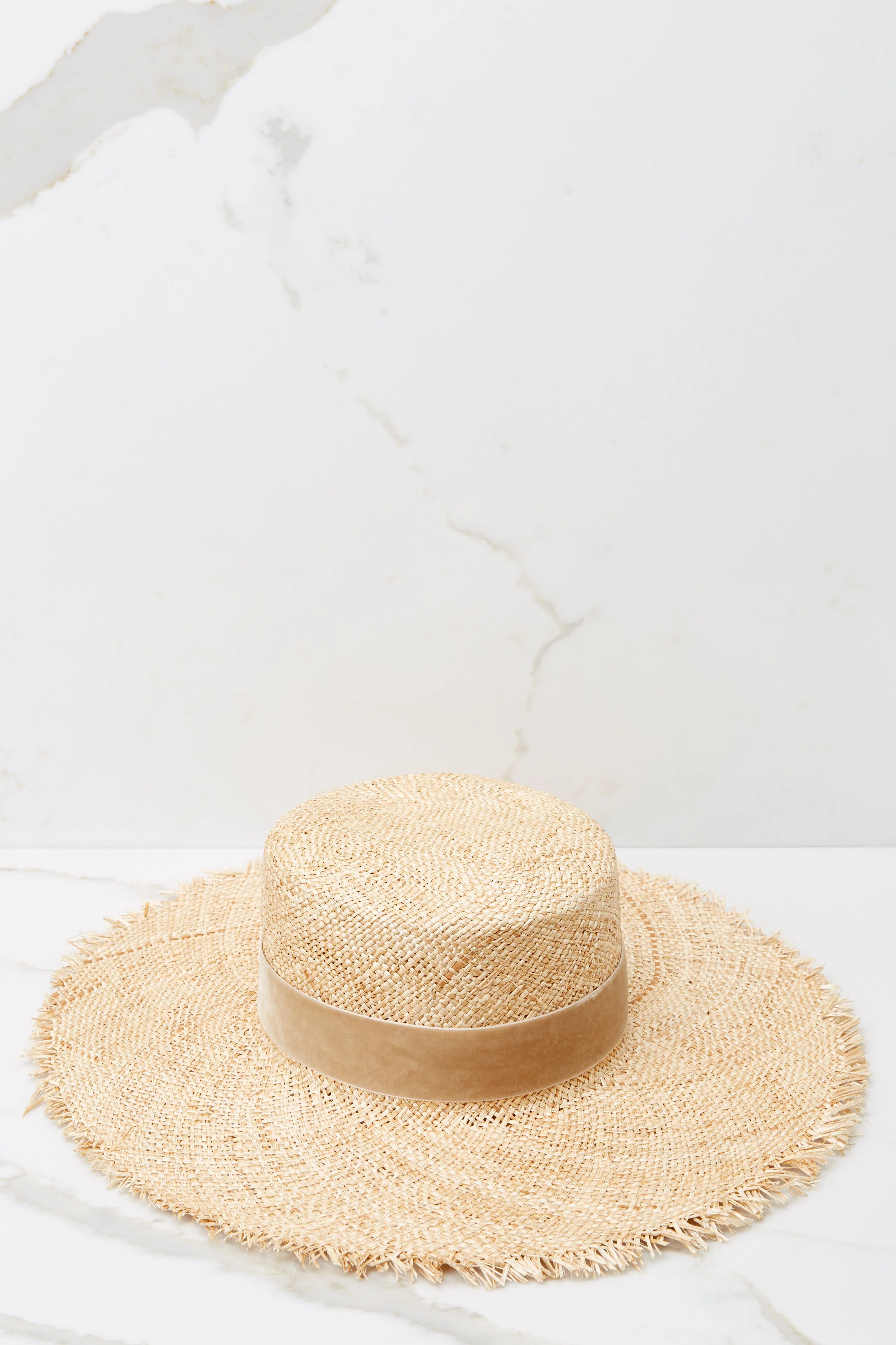 Aruba Natural Fray Boater Hat | Red Dress 