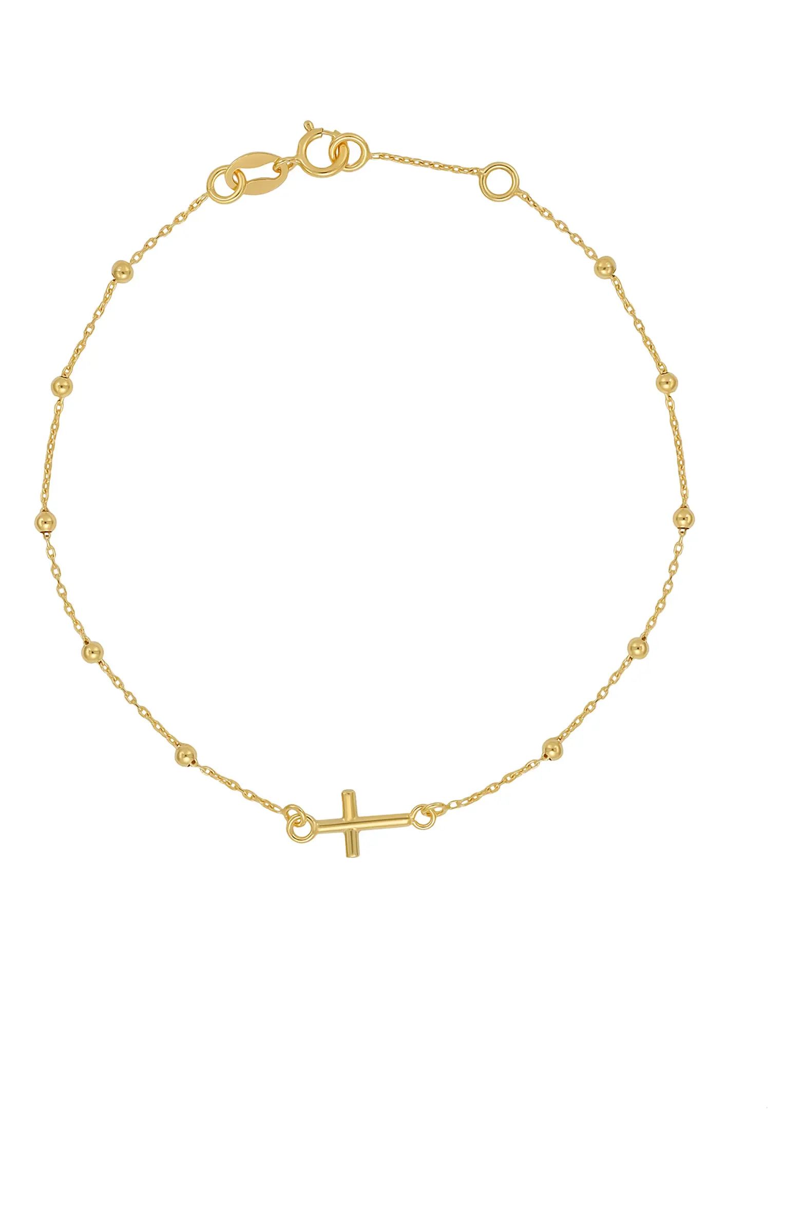 Bony Levy BLG 14K Gold In-Line Cross Chain Bracelet | Nordstrom | Nordstrom