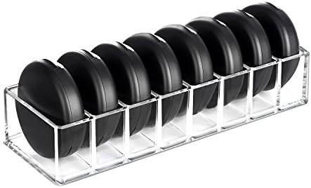 hblife Clear Acrylic Compact Organizer Blushes Highlighters Eyeshadow Makeup Organizer, 8 Spaces | Amazon (US)
