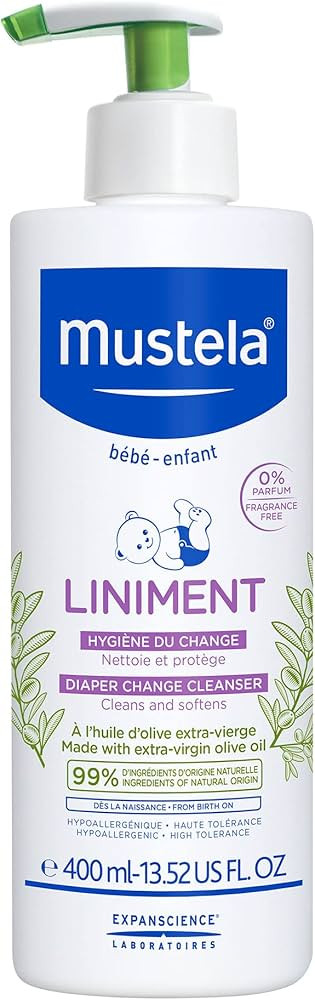Mustela Liniment - No-Rinse Baby Cleanser for Diaper Change - with Extra Virgin Olive Oil - Fragr... | Amazon (US)