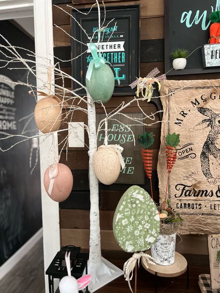Vintage Easter Egg Tree! I love the idea of still decorating a tree- but- not room to keep our our Christmas Tree! This solves the problem! Snag these Eggs now! 

#LTKhome #LTKSeasonal #LTKfindsunder50