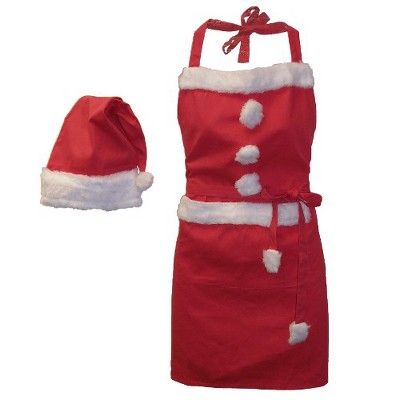 BigKitchen  2 Piece Santa Baking Apron and Hat Set - Red | Target
