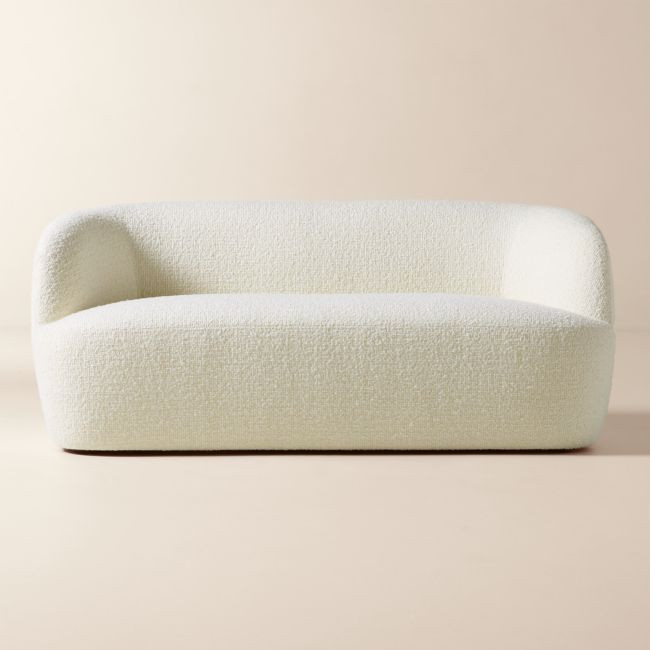 Gwyneth 68"" Ivory Boucle Loveseat by goop | CB2
