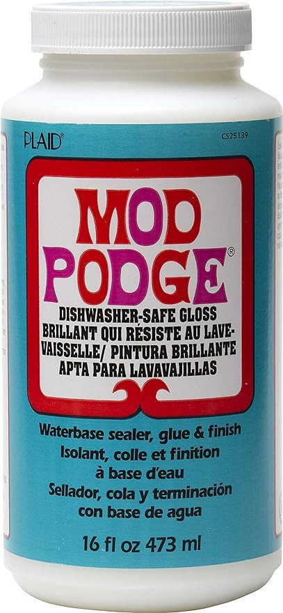 Mod Podge Dishwasher Safe Waterbase Sealer, Glue and Finish (16-Ounce), CS25139 Gloss | Amazon (US)