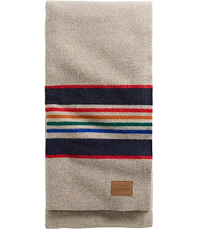 Pendleton National Park Yellowstone Striped Wool Blanket - Taupe/Multi | Dillard's