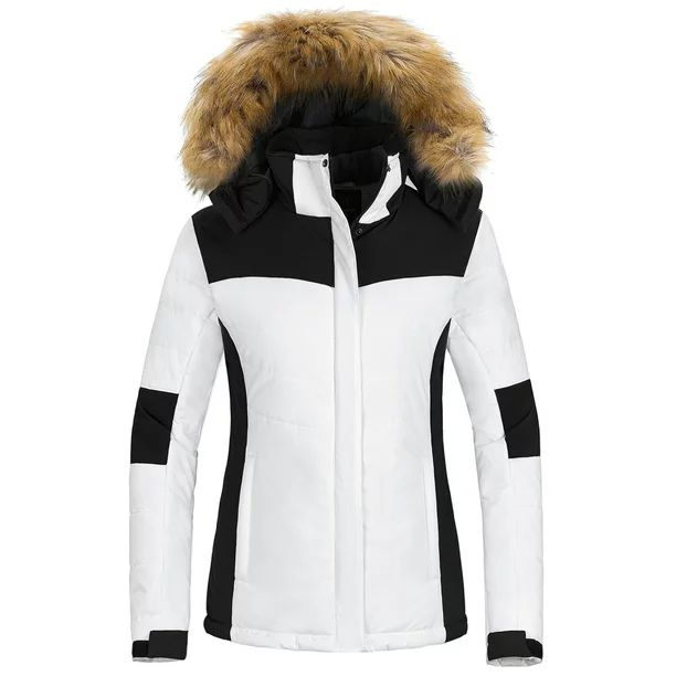 Wantdo Women's Cotton Padded Winter Jacket Waterproof Ski Jacket Mountain Snow Coats White M - Wa... | Walmart (US)
