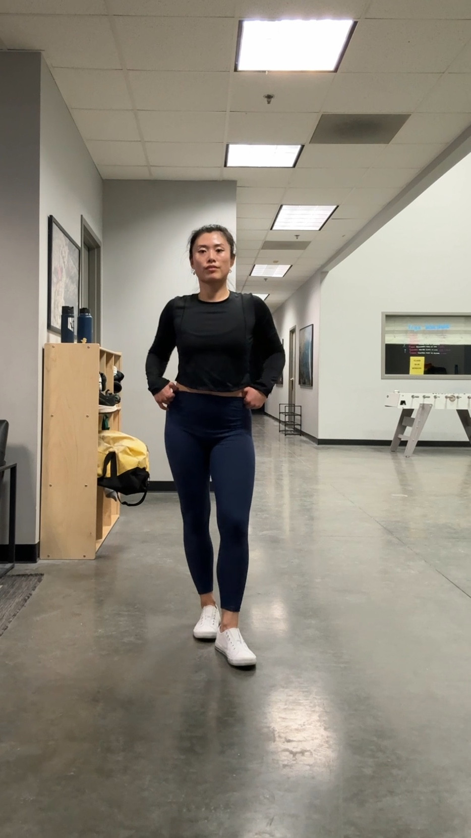 Glute workout fit check! Yoga top, long sleeve workout top, yoga leggings, sneakers, workout shoes, gym style 

#LTKActive #LTKVideo #LTKfitness
