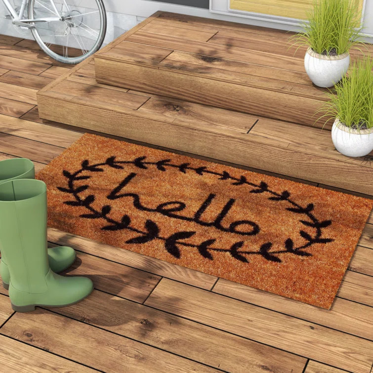 Bronsen Hello Non-Slip Outdoor Door Mat | Wayfair North America