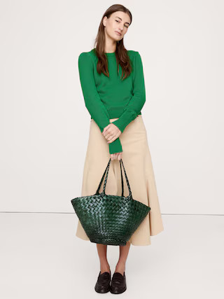 Cotton-Silk Crew-Neck Sweater | Banana Republic (US)