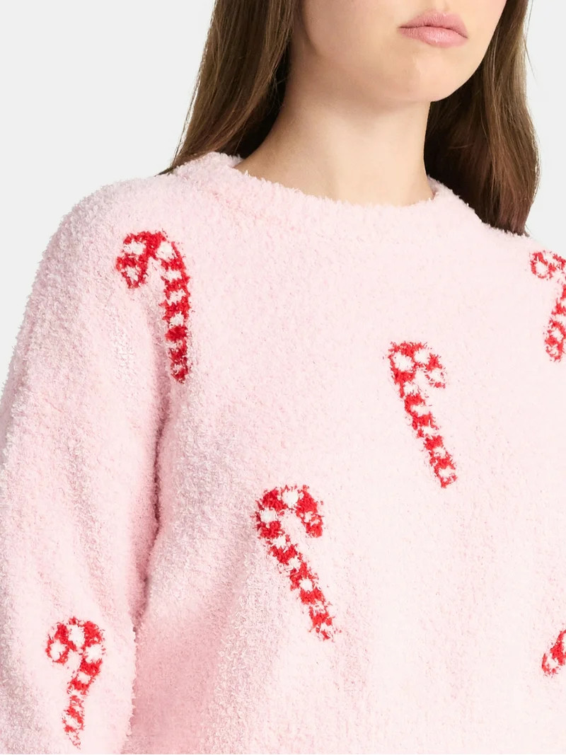 No Boundaries Christmas Plush Sweater and Shorts Set, 2-Piece, Women’s - Walmart.com | Walmart (US)