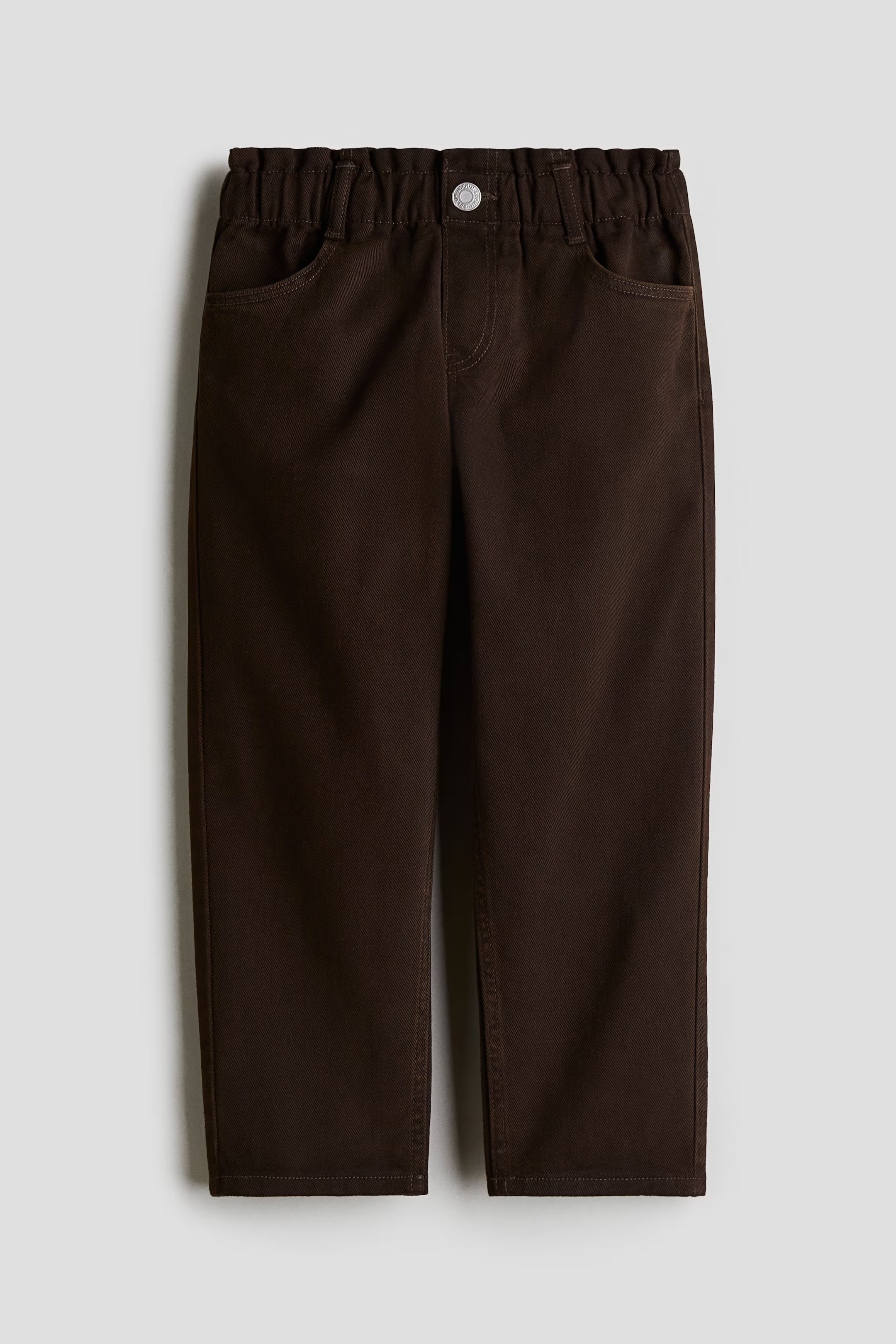 Dark brown Relaxed Paper Bag Jeans for kids | H&M CA | H&M (US + CA)