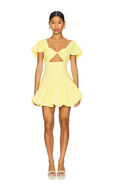 MORE TO COME Adda Mini Dress in Baby Yellow from Revolve.com | Revolve Clothing (Global)