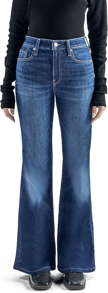 Flare Jeans for Women - Mid Waisted Fly Denim Bell Bottom Pants - Premium Women Flare Jeans | Amazon (US)