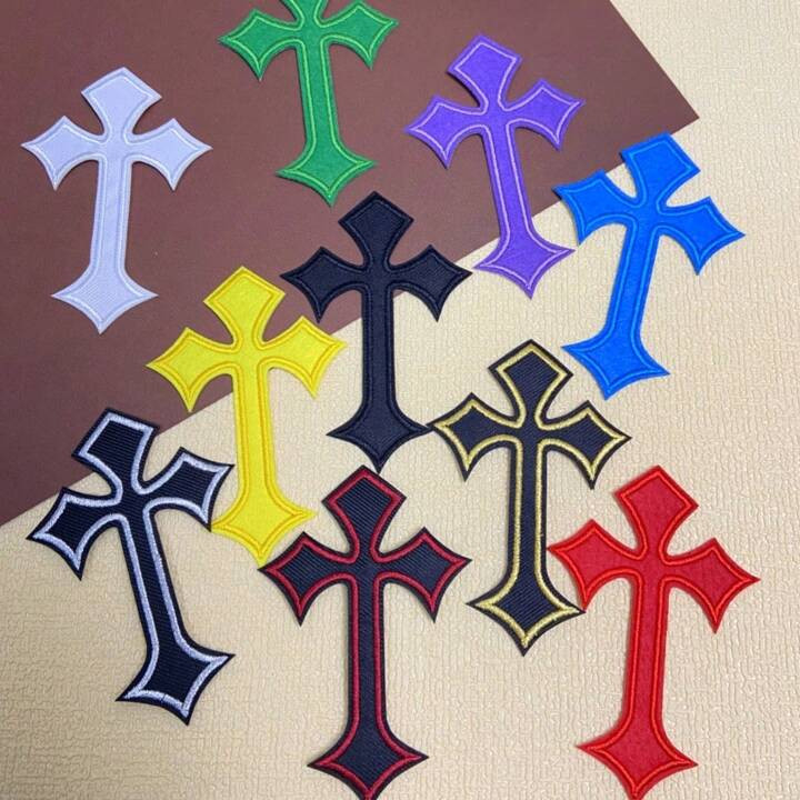 10pcs/Set Fashionable Music Festival Style Cross Iron On Patch For Diy Clothes, Bags, Hats, Boxes... | SHEIN