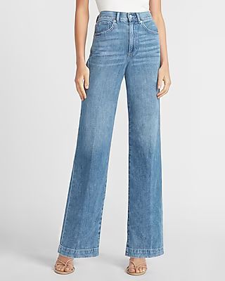 High Waisted Lightweight Wide Leg Jeans | Express