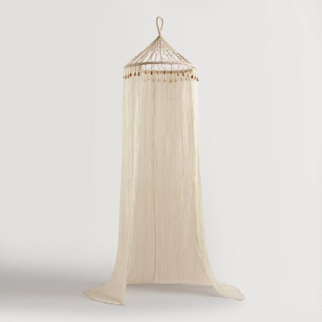 Boho Sheer Cotton Macrame Canopy | World Market