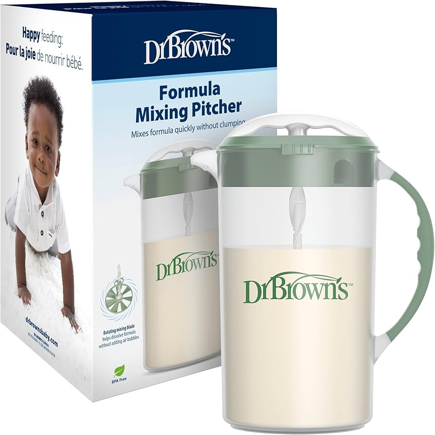Dr. Brown's Baby Formula Mixing Pitcher with Adjustable Stopper, Locking Lid, & No Drip Spout, 36... | Amazon (US)