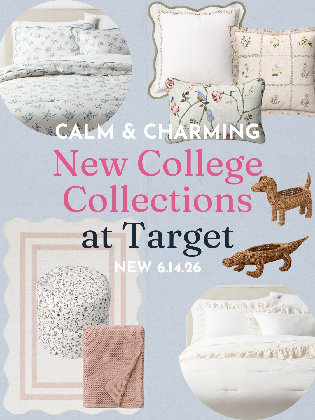 New as of 6.14.26 - the Calm & Charming Collection! Fun botanical prints, beautiful bedding, ottomans, and more.  

 #LTKHome