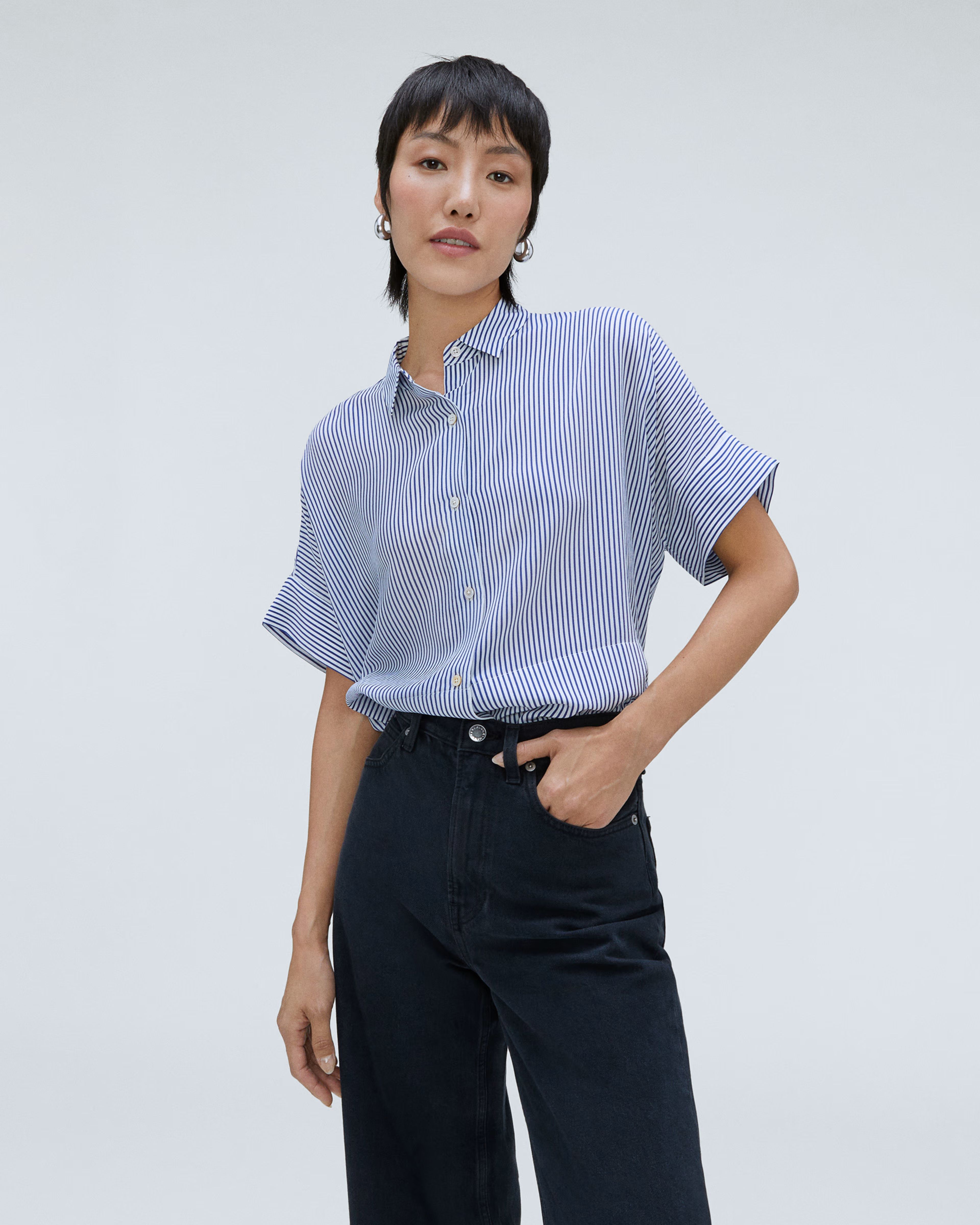 The Clean Silk Short-Sleeve Square Shirt | Everlane