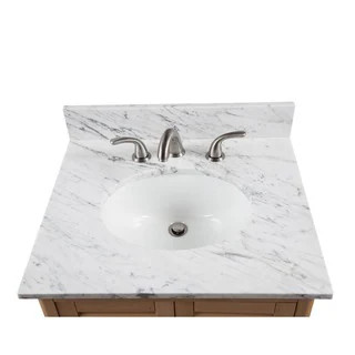 Alaterre 25-inch W Marble Sink Top for Bath Vanity (N/A - White) | Bed Bath & Beyond