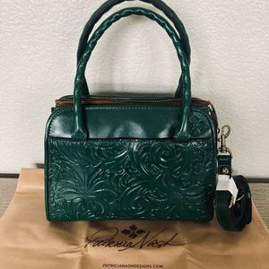 Patricia Nash Paris Satchel Soft Green Tooled Crossbody Floral Bag | Poshmark
