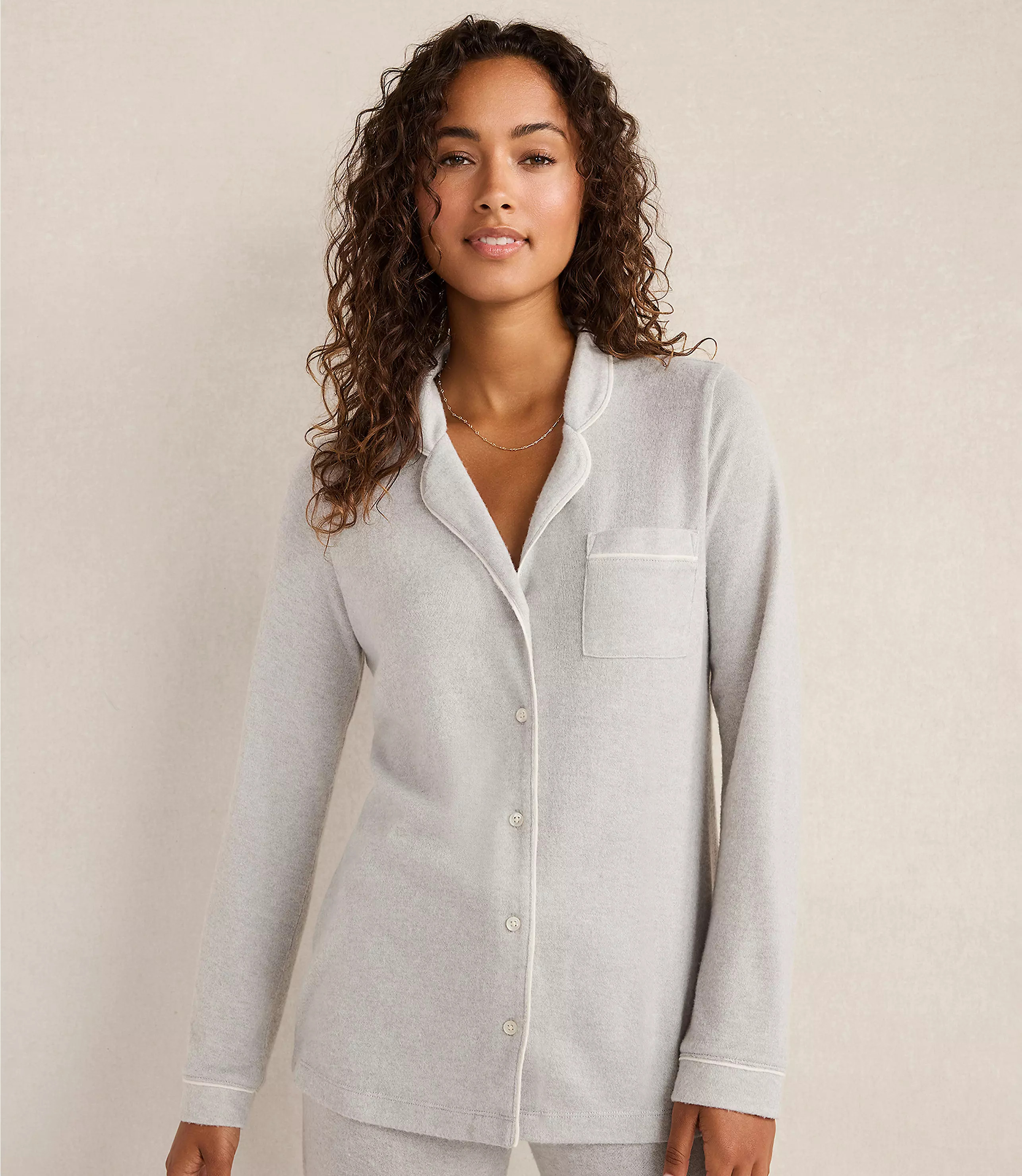 Haven Well Within Marled Knit Pajama Top | LOFT