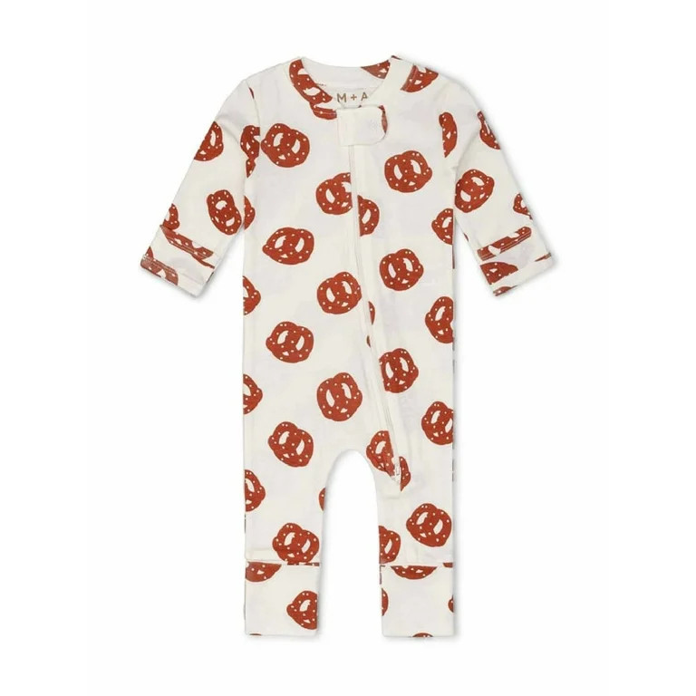 M+A by Monica + Andy Organic Cotton Baby Gender Neutral Long Sleeve Baby One-Piece Pajama, Sizes ... | Walmart (US)