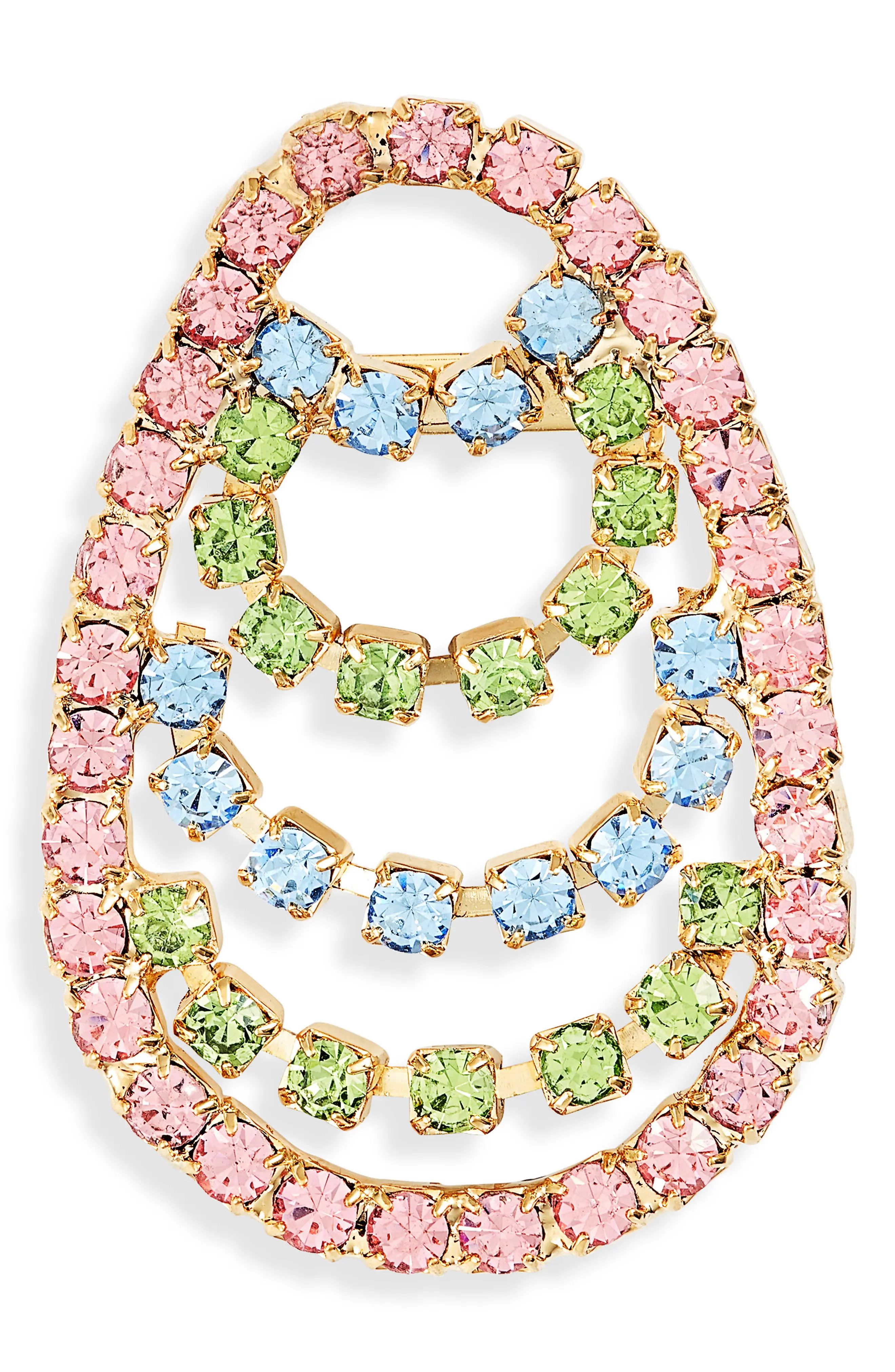 CRISTABELLE Easter Egg Pin in Gold With Multi Colored Stones at Nordstrom | Nordstrom