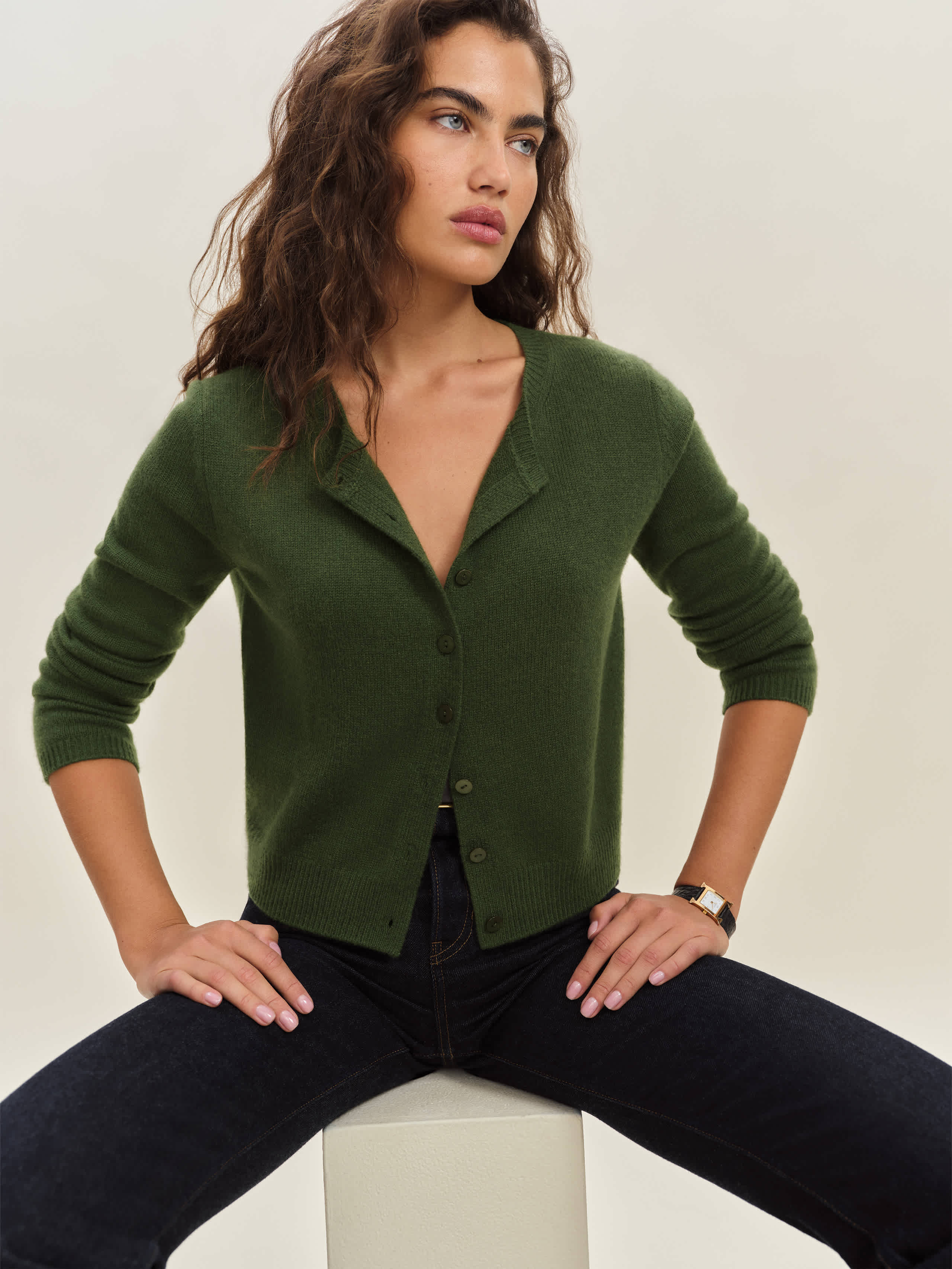 Clara Cashmere Crew Cardigan | Reformation (Global)