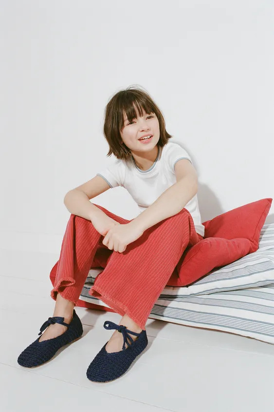 CROCHET BALLET FLATS WITH BOW | Zara US