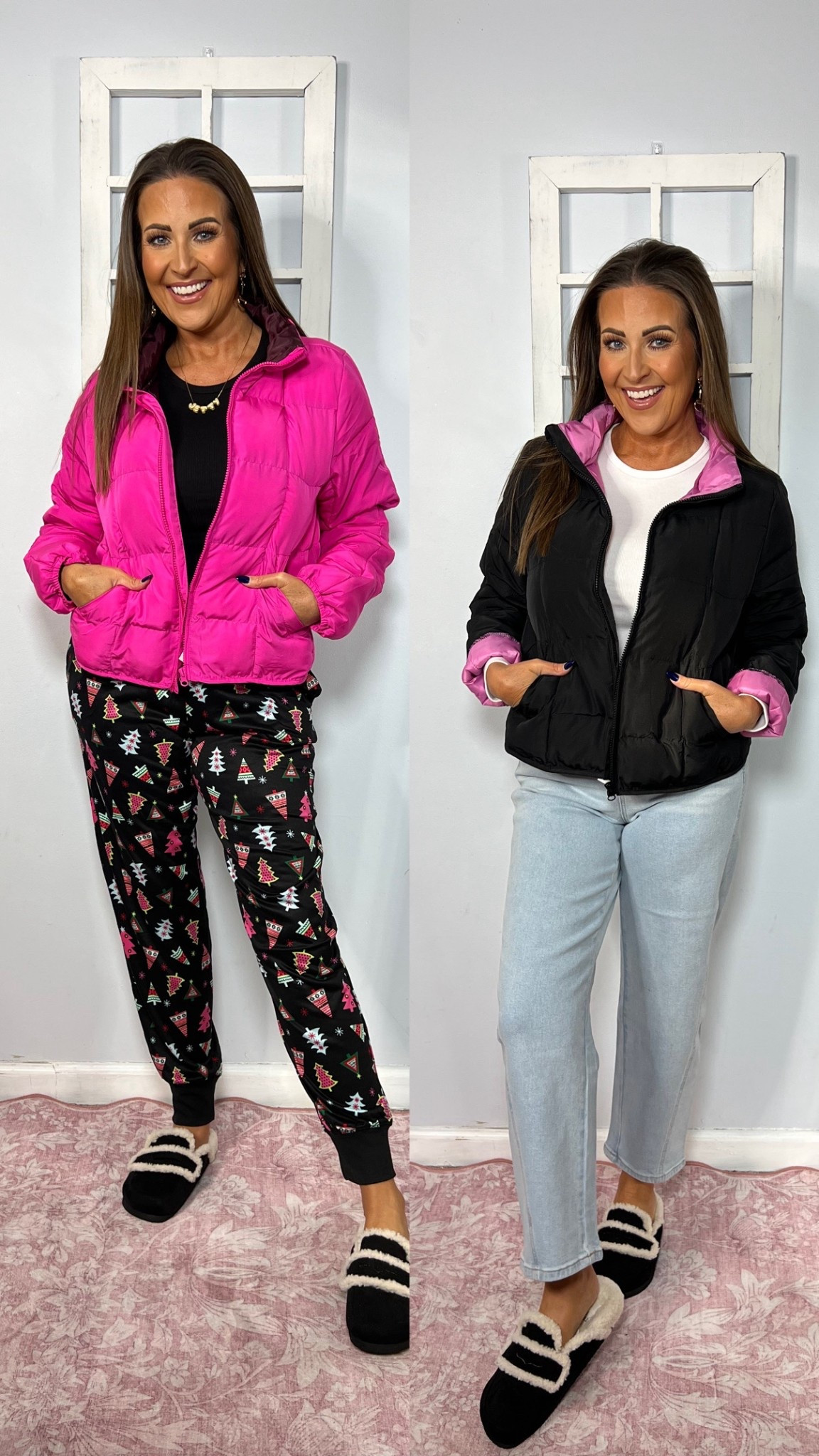 Wearing a S/M in the jacket / now just $8. I just ordered the cream one as well! 

Pajamas are S. Jeans are 2.

#LTKFindsUnder50 #LTKSaleAlert #LTKFindsUnder100