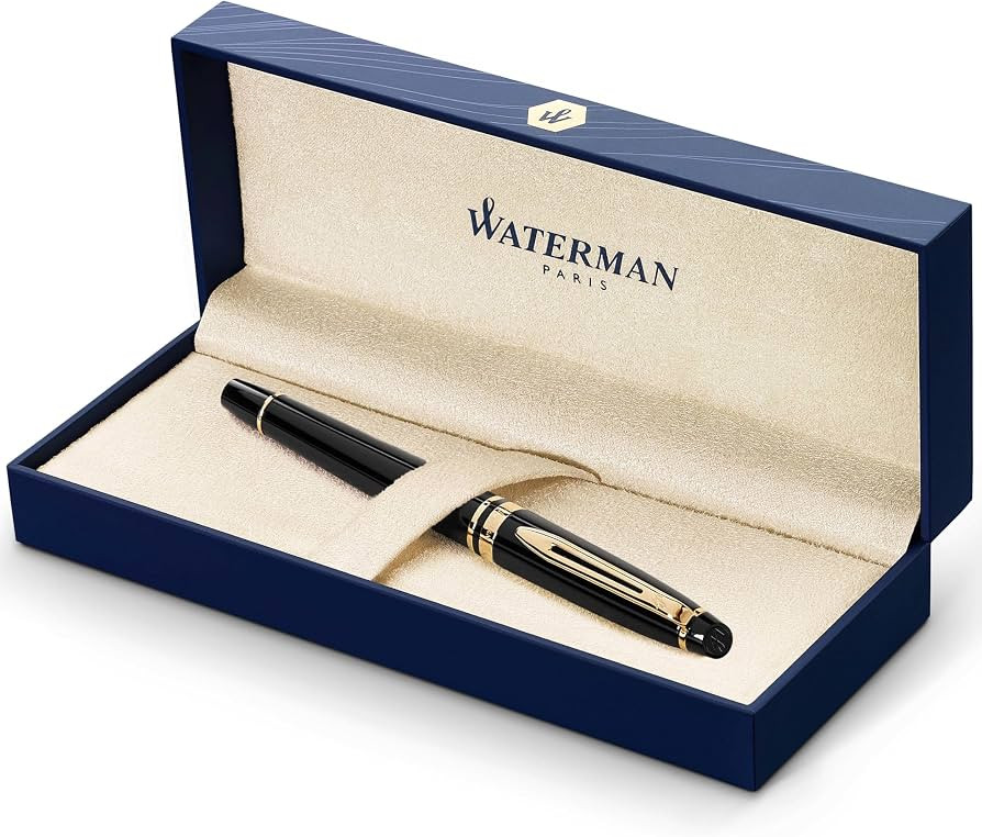 Waterman Expert Rollerball Pen, Gloss Black with 23k Gold Trim, Fine Point, Black Ink, Luxury Pen... | Amazon (US)