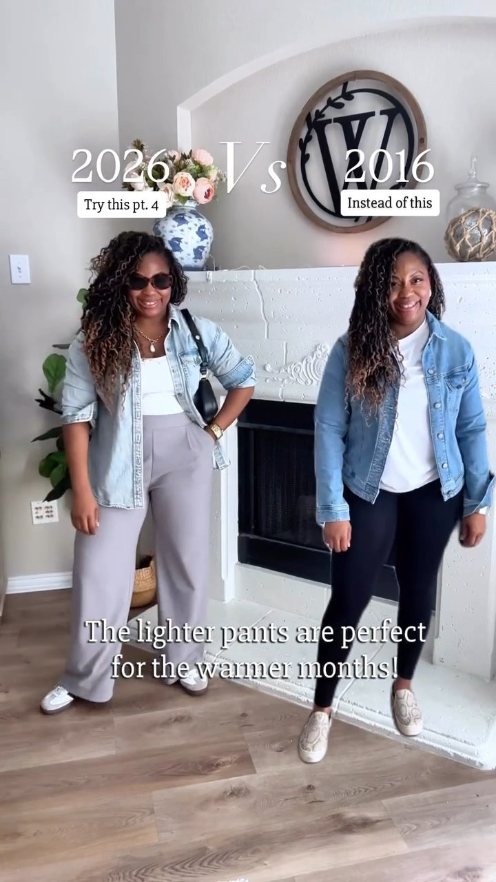 Millennial style upgrade 2016 vs 2026 trend
✨both are cute, just a revamp option
💖share & follow for more! 
✨Great Mom uniform and travel outfit / airport outfit!

#styletipsforwomen #momstyle #everydaystyle #traveloutfit https://liketk.it/64h5c