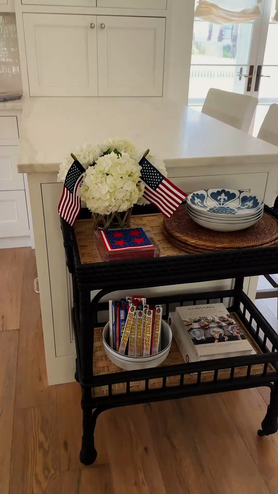 Bar cart decorations for July 4th.🇺🇸
#july4th #homeorganization

#LTKSeasonal #LTKHome #LTKSaleAlert