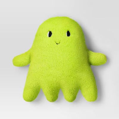 Ghost Shaped Faux Shearling Halloween Throw Pillow Green - Hyde and EEK! Boutique™: Indoor Nove... | Target