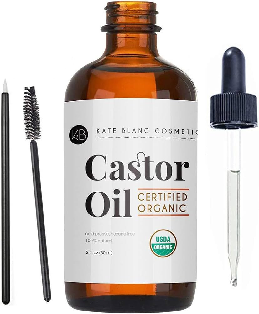 Kate Blanc Cosmetics Castor Oil (2oz), USDA Certified Organic, 100% Pure, Cold Pressed, Hexane Fr... | Amazon (US)