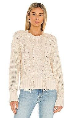 525 Cable Sweater with Lacing in Cream from Revolve.com | Revolve Clothing (Global)