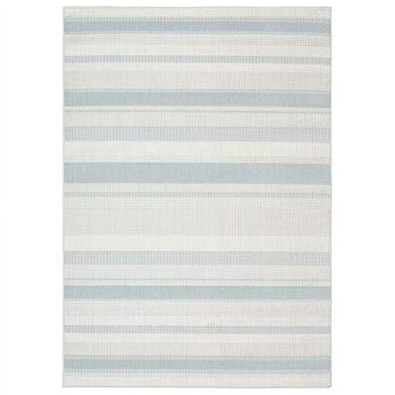 Home Dynamix Tripoli Mateo Modern Striped Indoor/Outdoor Area Rug, Blue/Cream, 5'3"x7'3" | Walmart (US)