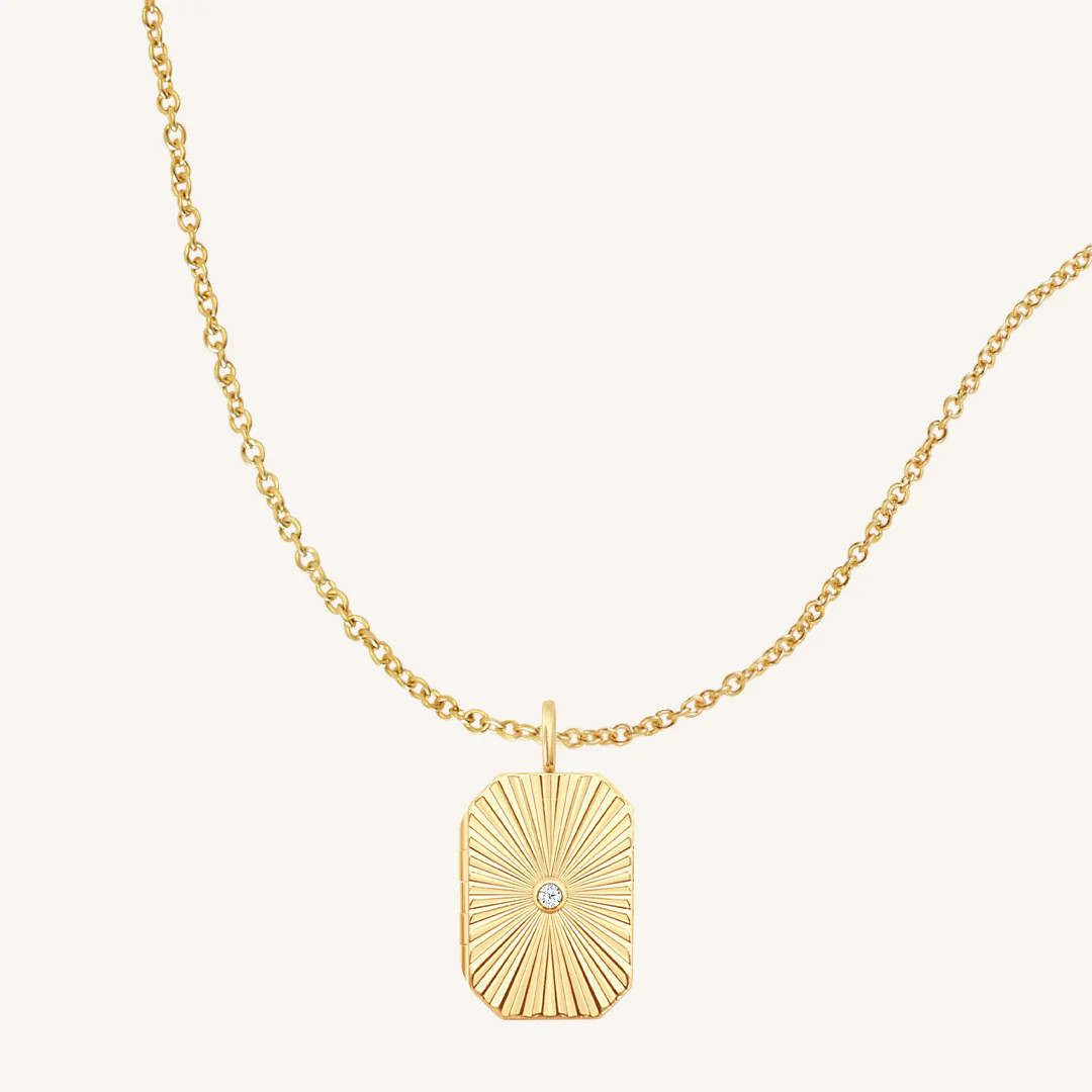 Amata Bevel Photo Locket Necklace | Francesca Jewellery