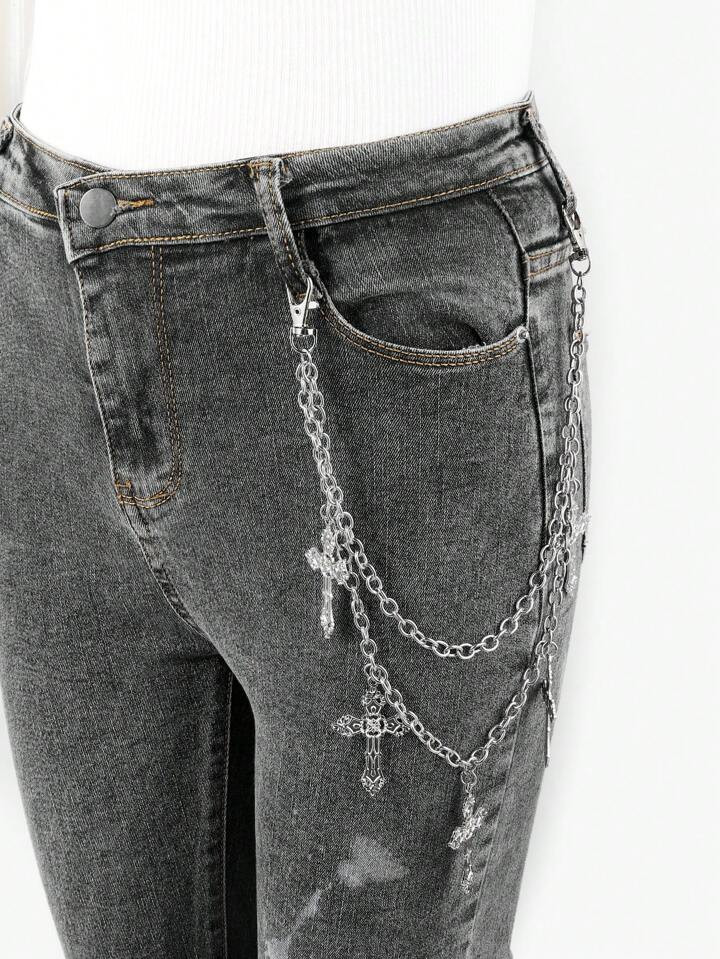 1pc Waist Chain With 5 Cross Pendants For Punk Jeans, Gothic Style | SHEIN USA | SHEIN