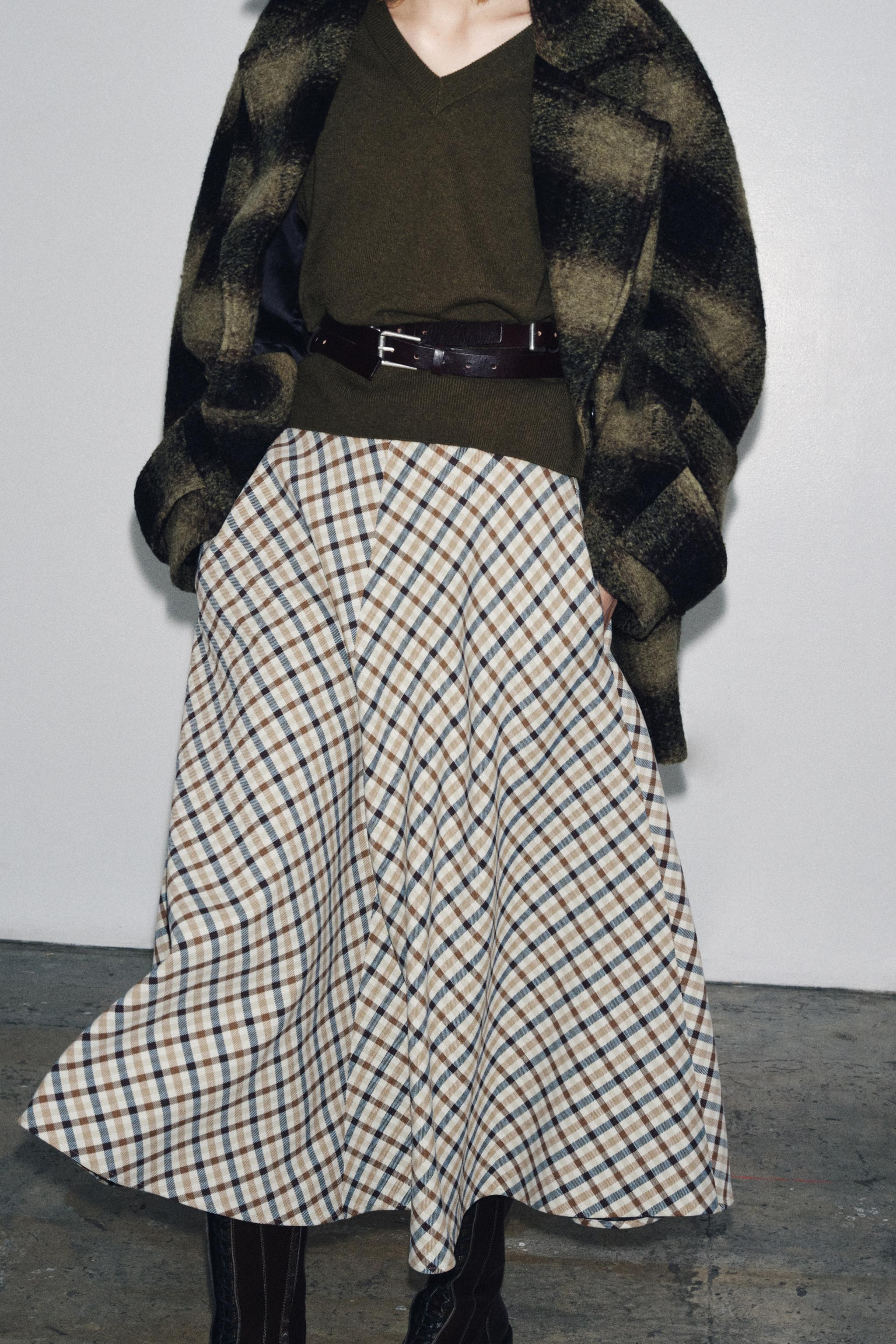 PLAID CAPE SKIRT ZW COLLECTION | Zara Canada
