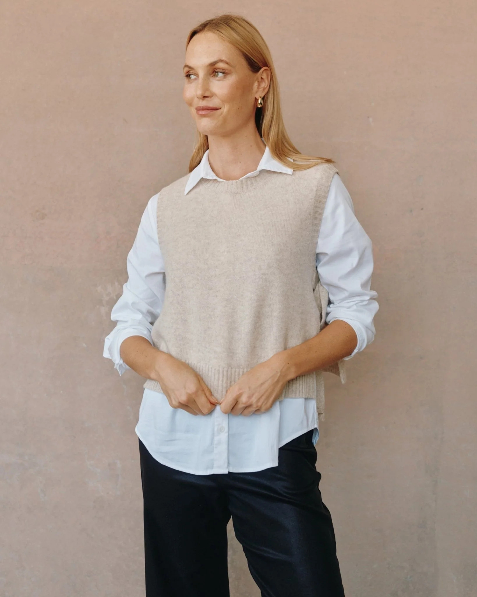 Side Tie Vest - Ivory Oat - Bella Dahl | Bella Dahl