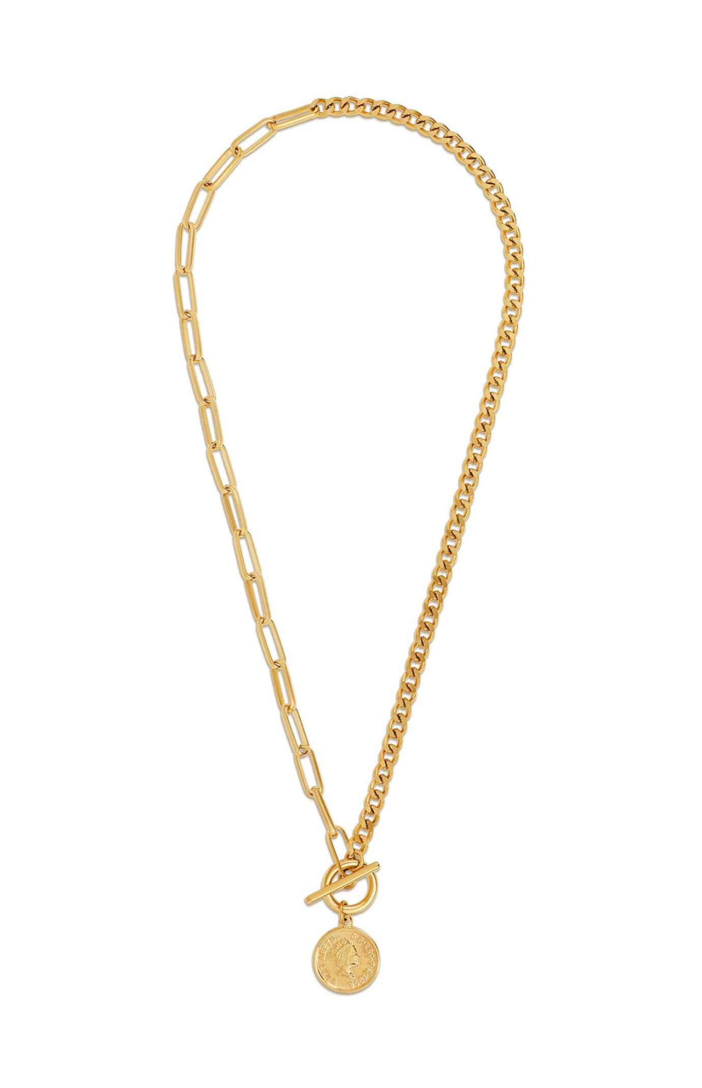 Ellie Vail Stacie Toggle Chain Coin Necklace in Gold | PacSun